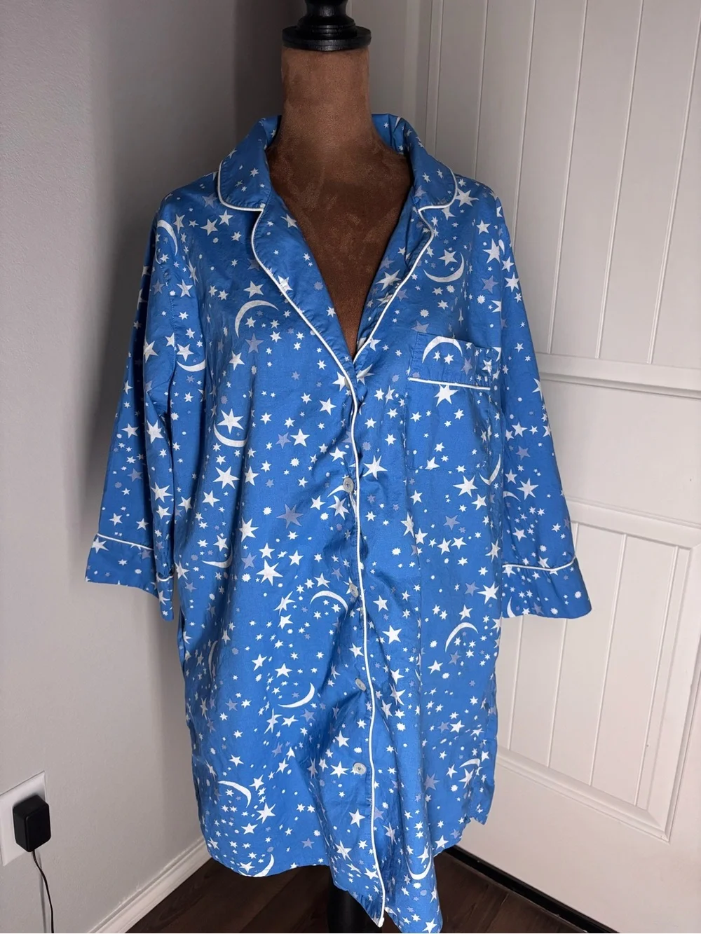 Printfresh Celestial Skies Long Pajama Sleep Shirt Organic Cotton Size S